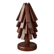 Detailed information about the product Trivets for Hot Dishes, Tree Washer Set, Wooden Pinwheel Coaster Set with Stand for Easy Storage for Fondue pots, Pans, Bowls, teapots, Brown