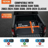 Detailed information about the product Truck Bed Cover, Roll Up Truck Bed Tonneau Cover, Compatible with 2002-2018 Dodge Ram 1500, 2003-2024 2500 3500, 2019-2024 Classic, for 6.4 x 5.5 ft Bed, Soft PVC material, Roll Up Tonneau Cover