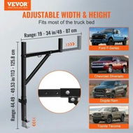 Detailed information about the product Truck Rack, 19-34inch Extendable Truck Ladder Rack, 38.6'-43.6' Adjustable Height, 250 lbs Capacity Steel Ladder Rack for Truck, Heavy Duty Truck Bed Rack for Kayak, Surfboard, Lumber, Ladder