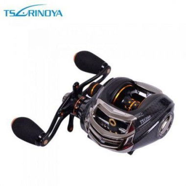 Trulinoya TS1200 14BB 6.3:1 Left Hand Baitcasting Fishing Reel 13 Ball Bearings + One-way Clutch Black.