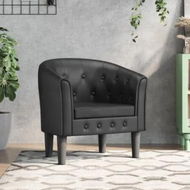 Detailed information about the product Tub Chair Black Faux Leather