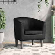 Detailed information about the product Tub Chair Black Faux Leather