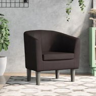 Detailed information about the product Tub Chair Brown Faux Leather