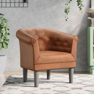 Detailed information about the product Tub Chair Brown Faux Leather