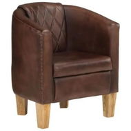 Detailed information about the product Tub Chair Light Brown Real Leather