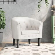 Detailed information about the product Tub Chair White Faux Leather