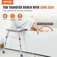 Detailed information about the product Tub Transfer Bench for Bathtub Adjustable Shower Seats for s Lightweight Shower Bench Non-Slip Bath Seats with Armrest & Backrest 400lbs Capacity