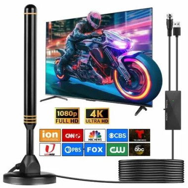 TV Antenna Indoor Antenna for Smart TV for Long Range Reception and All Smart TVs HD Digital Antenna with Amplifier Signal Booster Support 4K 1080P
