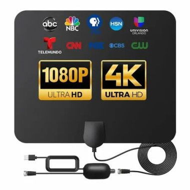TV Antenna Indoor Long Range 900 Miles,Supports 4K 1080p Smart TV Signal Reception with Signal Amplifier 5M HDTV Coax Cable