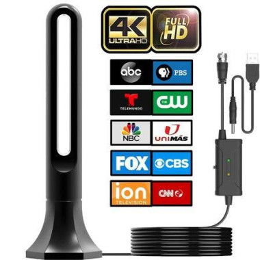 TV Antenna,Digital TV Antenna Indoor,2024 Amplifier Signal Booster HDTV Antenna,Long Range Reception,Support 4K 1080p Fire tv Stick and All TVs,18ft Coax Cable