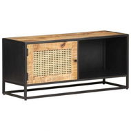 Detailed information about the product TV Cabinet 90x30x40 Cm Rough Mango Wood And Natural Cane