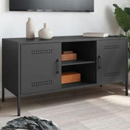 Detailed information about the product TV Cabinet Black 100.5x39x50.5 cm Steel