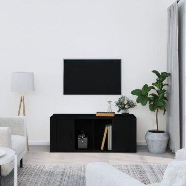 TV Cabinet Black 100x35x40 Cm Engineered Wood