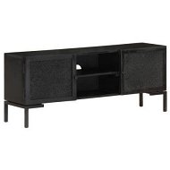 Detailed information about the product TV Cabinet Black 115x30x46 Cm Solid Mango Wood