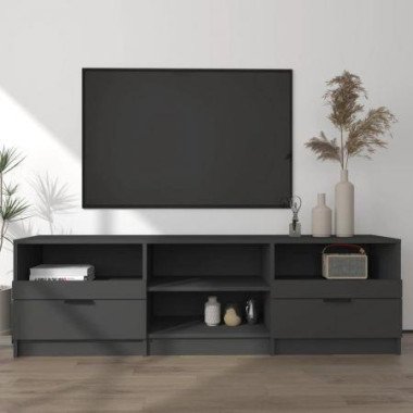 TV Cabinet Black 150x33.5x45 Cm Engineered Wood.