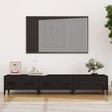 TV Cabinet Black 150x34.5x30 Cm Engineered Wood.