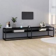 Detailed information about the product TV Cabinet Black 200x40x40.5 cm Tempered Glass