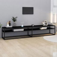 Detailed information about the product TV Cabinet Black 220x40x40.5 cm Tempered Glass