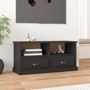 TV Cabinet Black 93x35.5x45 Cm Engineered Wood.