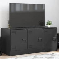 Detailed information about the product TV Cabinet Black 99x39x44 cm Steel