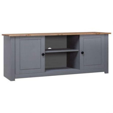 TV Cabinet Grey 120x40x50 Cm Solid Pine Wood Panama Range