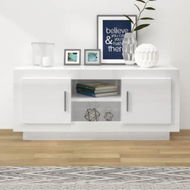 Detailed information about the product TV Cabinet High Gloss White 102x35x45 Cm Engineered Wood