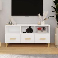 Detailed information about the product TV Cabinet High Gloss White 102x36x50 Cm Engineered Wood