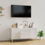 Detailed information about the product TV Cabinet High Gloss White 102x44.5x50 Cm Engineered Wood.