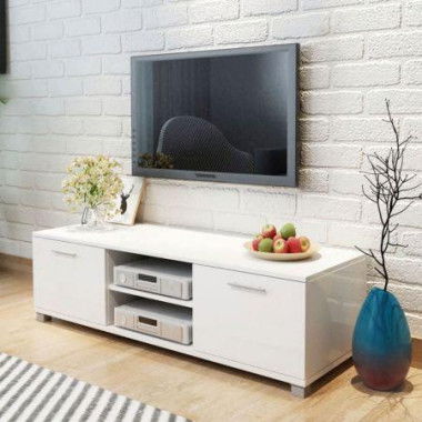 TV Cabinet High-gloss White 120x40.3x34.7 Cm.