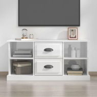 Detailed information about the product TV Cabinet High Gloss White 99.5x35.5x48 Cm Engineered Wood.