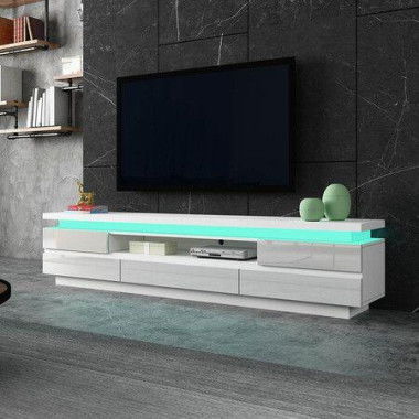 TV Cabinet Stand Entertainment Unit LED TV Console Table Furniture With 5 Drawers White