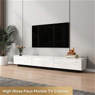 Detailed information about the product TV Cabinet Stand Unit Console Table 180cm Entertainment Center Bench Media Player Storage Drawer Wooden Furniture High Gloss Marble Effect