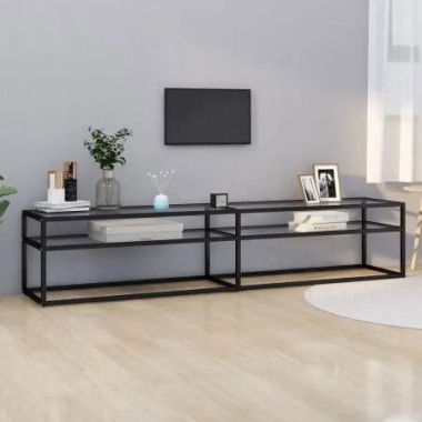 TV Cabinet Transparent 200x40x40.5 cm Tempered Glass