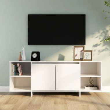 TV Cabinet White 130x35x50 Cm Engineered Wood