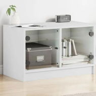 Detailed information about the product TV Cabinet with Glass Doors White 68x37x42 cm