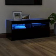 Detailed information about the product TV Cabinet with LED Lights Black 90x35x40 cm