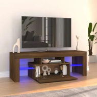 Detailed information about the product TV Cabinet with LED Lights Brown Oak 120x35x40 cm