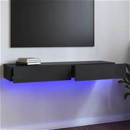 Detailed information about the product TV Cabinet With LED Lights High Gloss Grey 120x35x15.5 Cm.