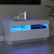 Detailed information about the product TV Cabinet With LED Lights High Gloss White 80x35x40 Cm