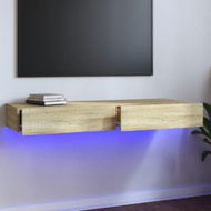 Detailed information about the product TV Cabinet With LED Lights Sonoma Oak 120x35x15.5 Cm.