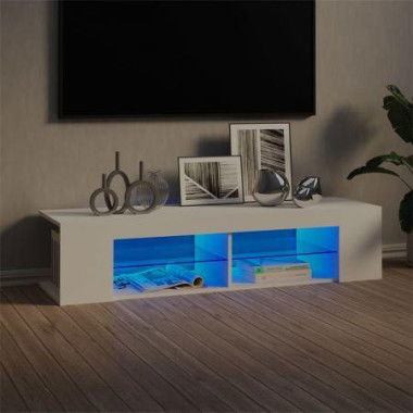 TV Cabinet With LED Lights White 135x39x30 Cm