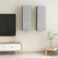 Detailed information about the product TV Cabinets 2 Pcs Concrete Grey 30.5x30x90 Cm Engineered Wood.