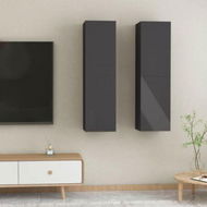 Detailed information about the product TV Cabinets 2 Pcs High Gloss Grey 30.5x30x110 Cm Engineered Wood.