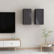 Detailed information about the product TV Cabinets 2 Pcs High Gloss Grey 30.5x30x60 Cm Engineered Wood.