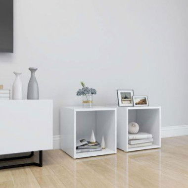 TV Cabinets 2 Pcs White 37x35x37 Cm Engineered Wood