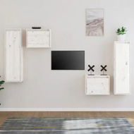 Detailed information about the product TV Cabinets 4 pcs White Solid Wood Pine