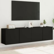 Detailed information about the product TV Cabinets Wall-mounted 2 pcs Black 80x30x41 cm