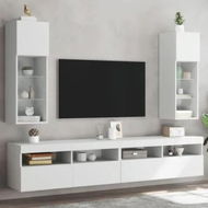 Detailed information about the product TV Cabinets with LED Lights 2 pcs White 30.5x30x90 cm