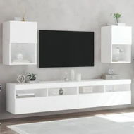 Detailed information about the product TV Cabinets with LED Lights 2 pcs White 40.5x30x60 cm