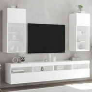 Detailed information about the product TV Cabinets with LED Lights 2 pcs White 40.5x30x90 cm